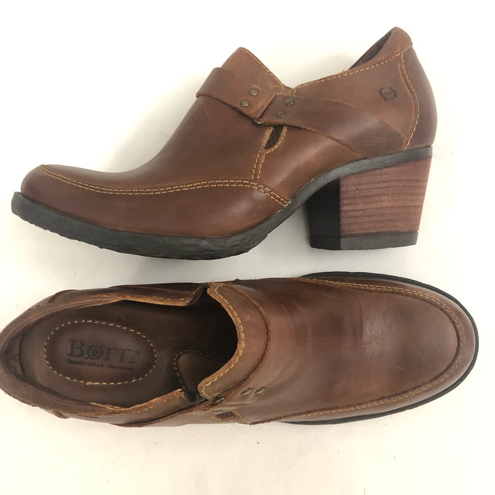 BORN l Sz 9.5 l Brown British Tan Leather Shoeties - Picture 9 of 14